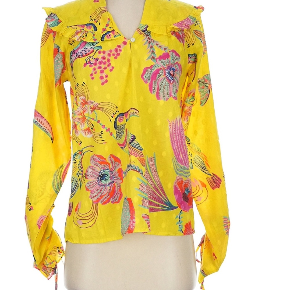 Banjanan Yellow Multicolor Long Sleeve Top